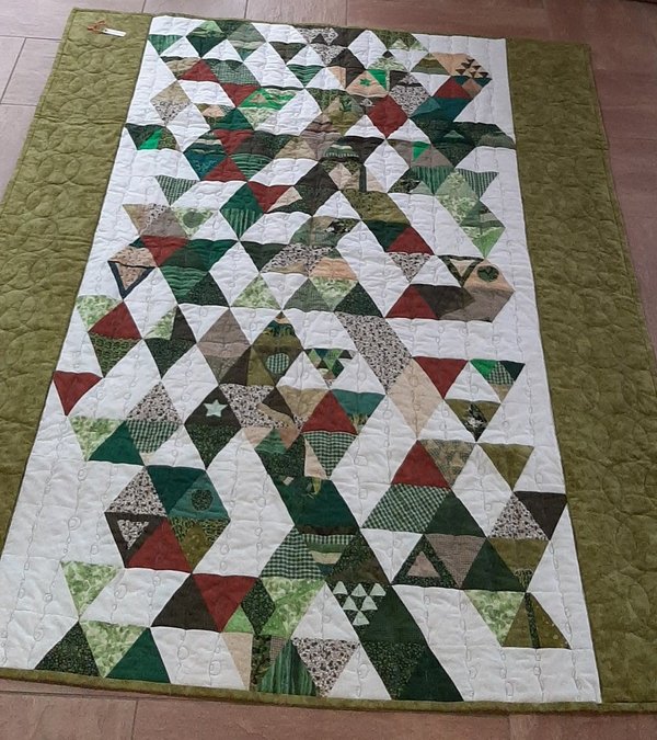 Quilt-Decke Triangle aus 186 Dreiecken